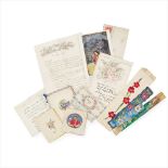 § ANNIE FRENCH (1872 – 1965) PAINTED BOOKMARK AND OTHER RELATED ITEMS