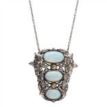 H.G. MURPHY (1884-1939) FOR THE FALCON WORKS ARTS & CRAFTS OPAL SET PENDANT NECKLACE, CIRCA 1920