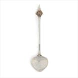ATTRIBUTED TO C.R. ASHBEE FOR THE GUILD OF HANDICRAFT LTD. ARTS & CRAFTS SILVER MUSTARD SPOON,