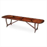 HEAL & SON, LONDON (RETAILER) COROMANDEL, WALNUT AND SPECIMEN WOOD COFFEE TABLE, CIRCA 1960