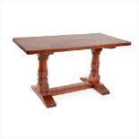 ROBERT 'MOUSEMAN' THOMPSON (1876-1955) ARTS & CRAFTS OAK REFECTORY TABLE, CIRCA 1950