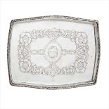 OMAR RAMSDEN (1873–1939) AND ALWYN CARR (1872-1940) ARTS & CRAFTS SILVER SERVING TRAY, LONDON 1910