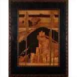 ALBERT JAMES ROWLEY (1875-1944) FOR THE ROWLEY GALLERY, LONDON 'ITALIAN TOWN' FRAMED MARQUETRY