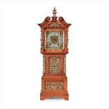 ENGLISH SCHOOL AESTHETIC MOVEMENT OAK CASED MANTEL CLOCK, CIRCA 1880