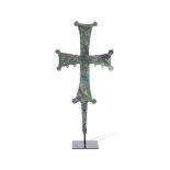 BYZANTINE PROCESSIONAL CROSS EASTERN MEDITERRANEAN, 6TH CENTURY A.D.