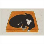 § ELIZABETH BLACKADDER O.B.E., R.A., R.S.A., R.S.W., R.G.I., D.Litt (SCOTTISH B.1931) BLACK CAT ON