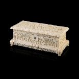 Y IVORY RECTANGULAR BOX WITH COVER QING DYNASTY, 19TH CENTURY