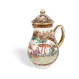 SMALL FAMILLE ROSE MILK JUG AND COVER QING DYNASTY, 18TH CENTURY