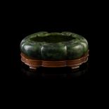 SPINACH-GREEN JADE 'RUYI' BRUSH WASHER QING DYNASTY, 19TH CENTURY