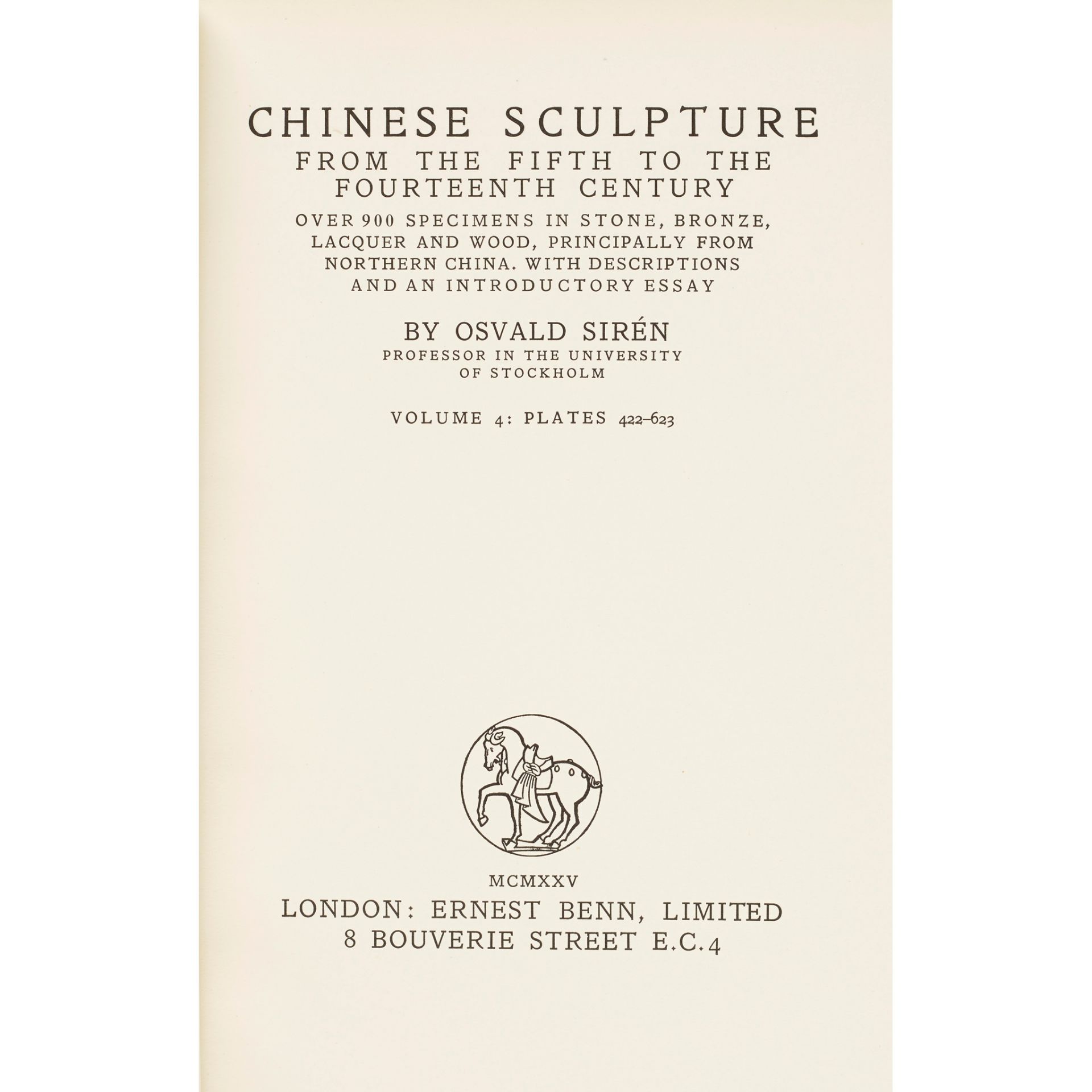 CHINESE SCULPTURE FROM THE FIFTH TO THE FOURTEENTH CENTURY BY SIRÉN, OSVALD 1925 - Image 2 of 2