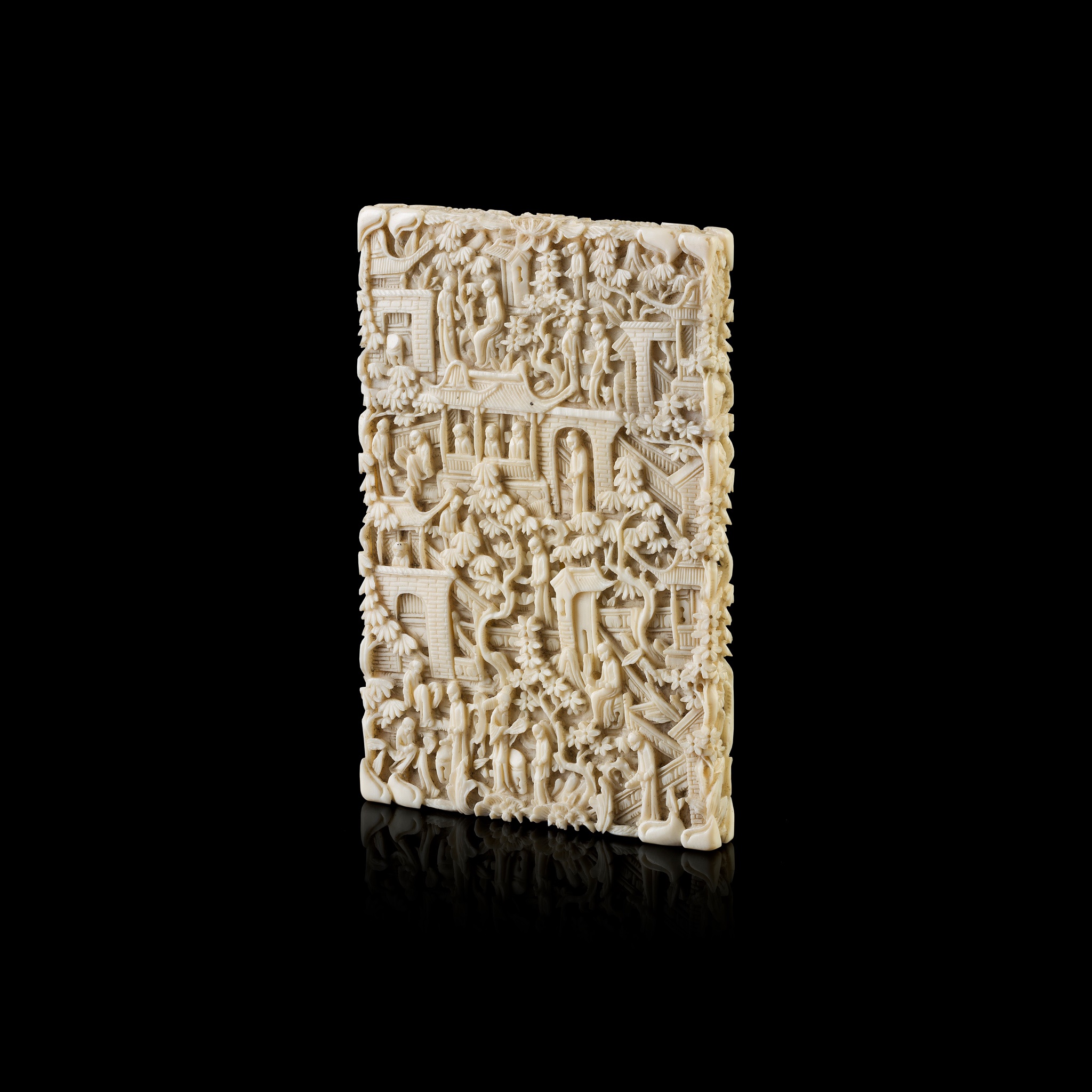 Y CANTON IVORY CARD CASE QING DYNASTY, 19TH CENTURY - Image 2 of 2