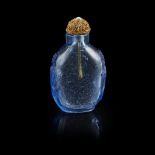 SAPPHIRE GLASS SNUFF BOTTLE QING DYNASTY, 19TH CENTURY