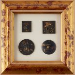 FOUR JAPANESE INLAID BRONZE MEDALLIONS MEIJI PERIOD