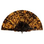 Y JAPANESE TORTOISESHELL BRISÉ FAN MEIJI PERIOD