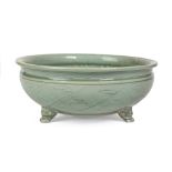 LONGQUAN CELADON TRIPOD CENSER MING DYNASTY