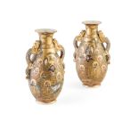 PAIR OF SATSUMA 'KANNON AND RAKAN' VASES MEIJI PERIOD