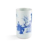 BLUE AND WHITE BRUSH POT KANGXI PERIOD