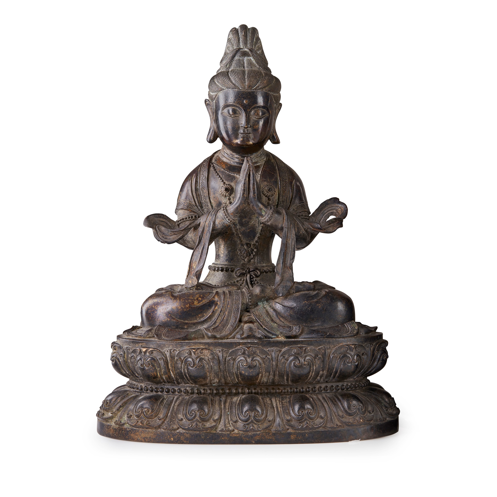 BRONZE FIGURE OF SEATED GUANYIN QING DYNASTY, 18TH-19TH CENTURY