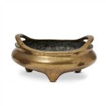 BRONZE TRIPOD CENSER XUANDE MARK BUT 19TH CENTURY