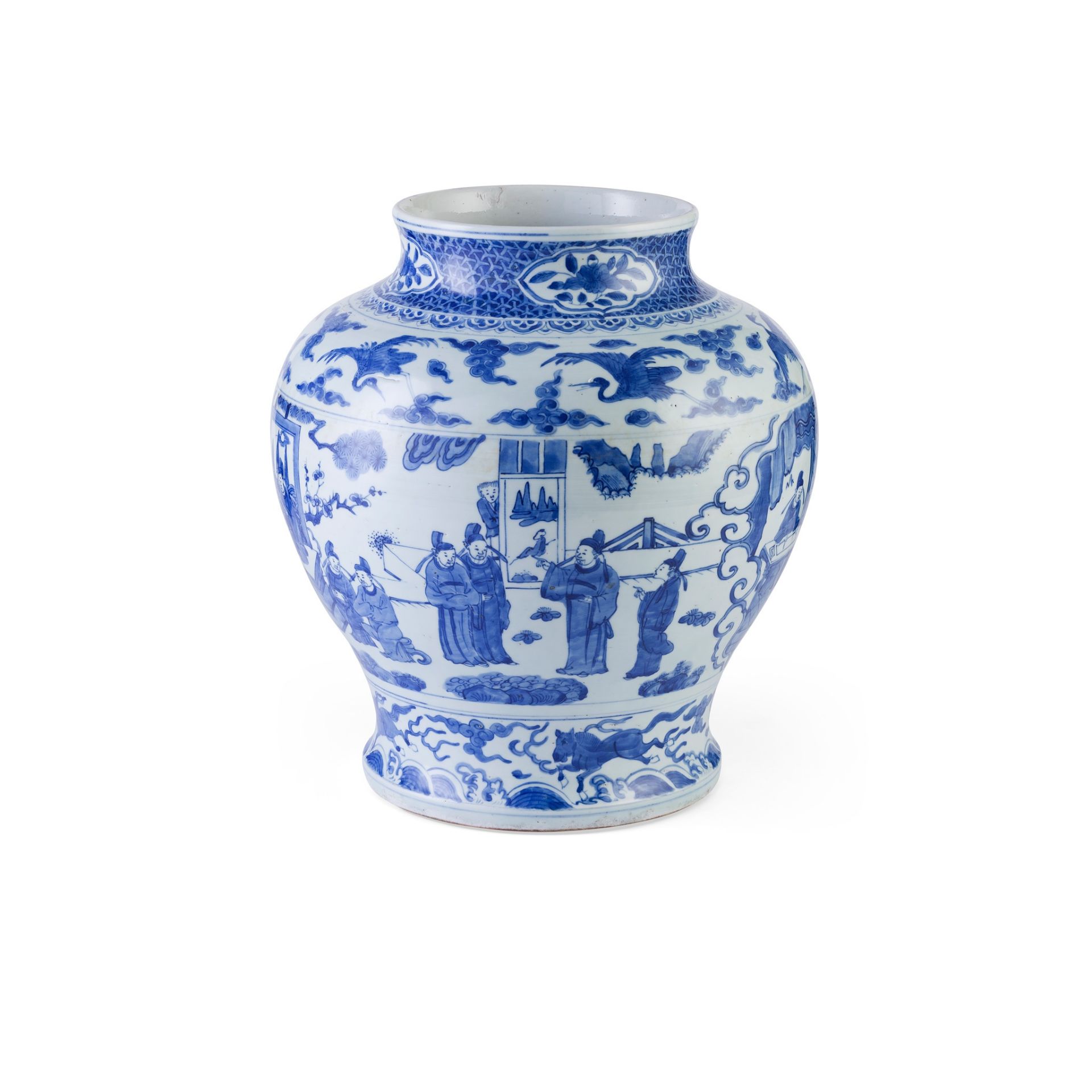 BLUE AND WHITE BALUSTER JAR MING STYLE