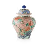 WUCAI BALUSTER JAR AND COVER QING DYNASTY, 19TH CENTURY