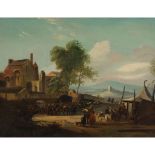 DUTCH SCHOOL (17TH CENTURY) VILLAGE LANDSCAPE WITH SOLDIERS