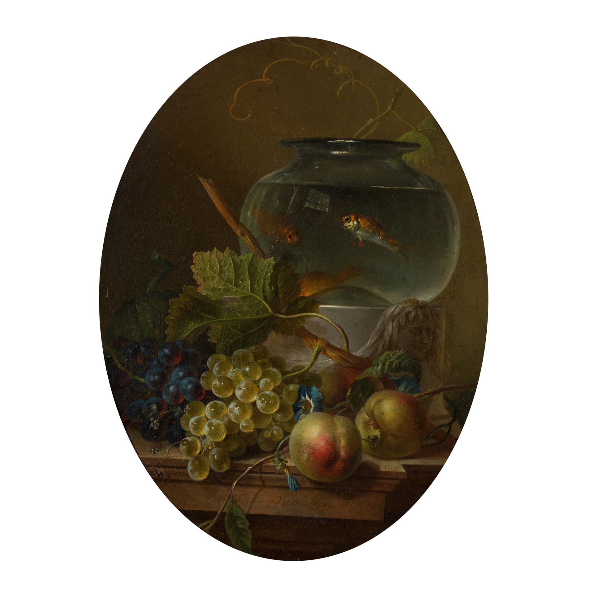 WILLEM VAN LEEN (DUTCH 1753 - 1825) STILL LIFE WITH A GOLDFISH BOWL