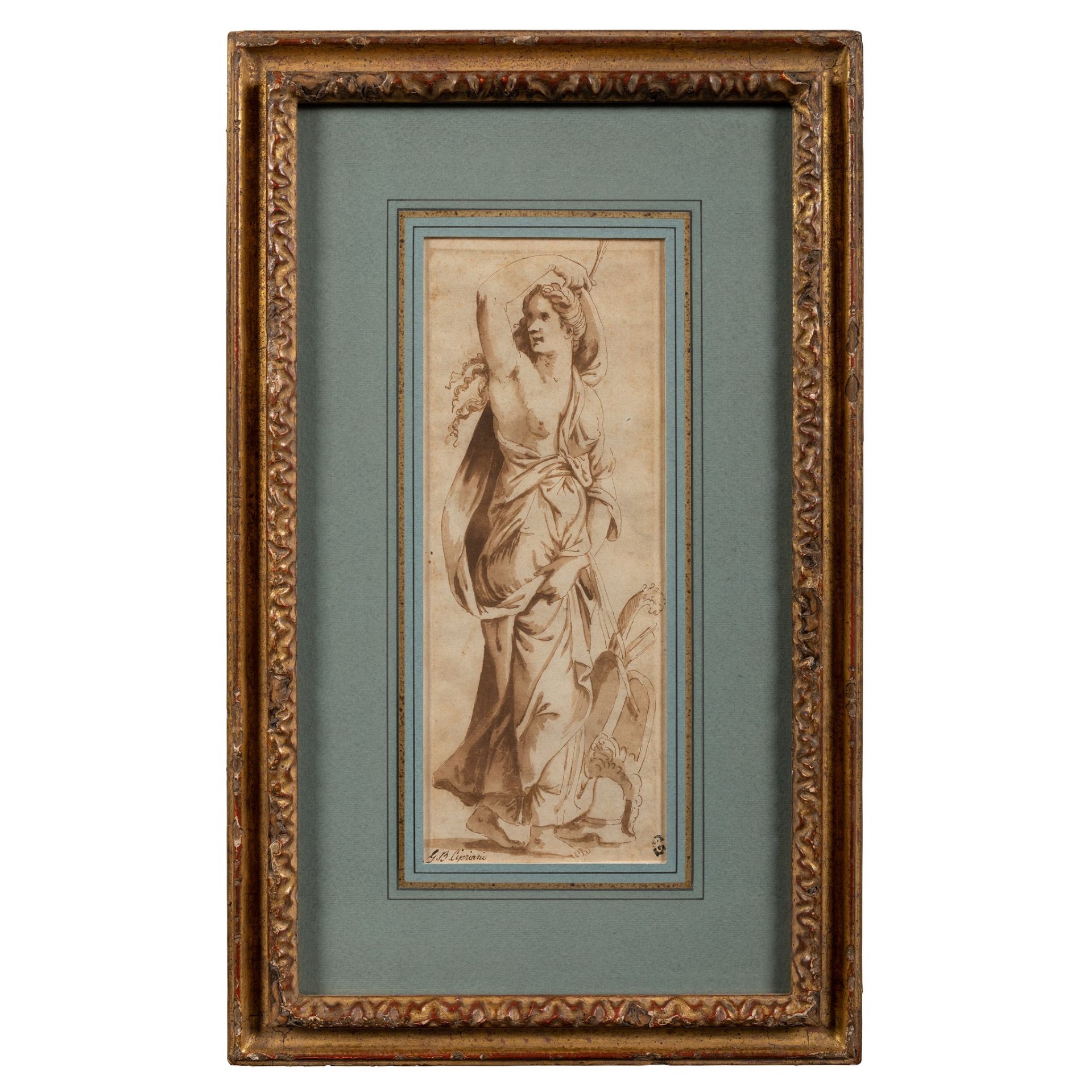 ATTRIBUTED TO GIOVANNI BATTISTA CIPRIANI (ITALIAN 1727 - 1785) CLASSICAL FIGURE - Image 2 of 3