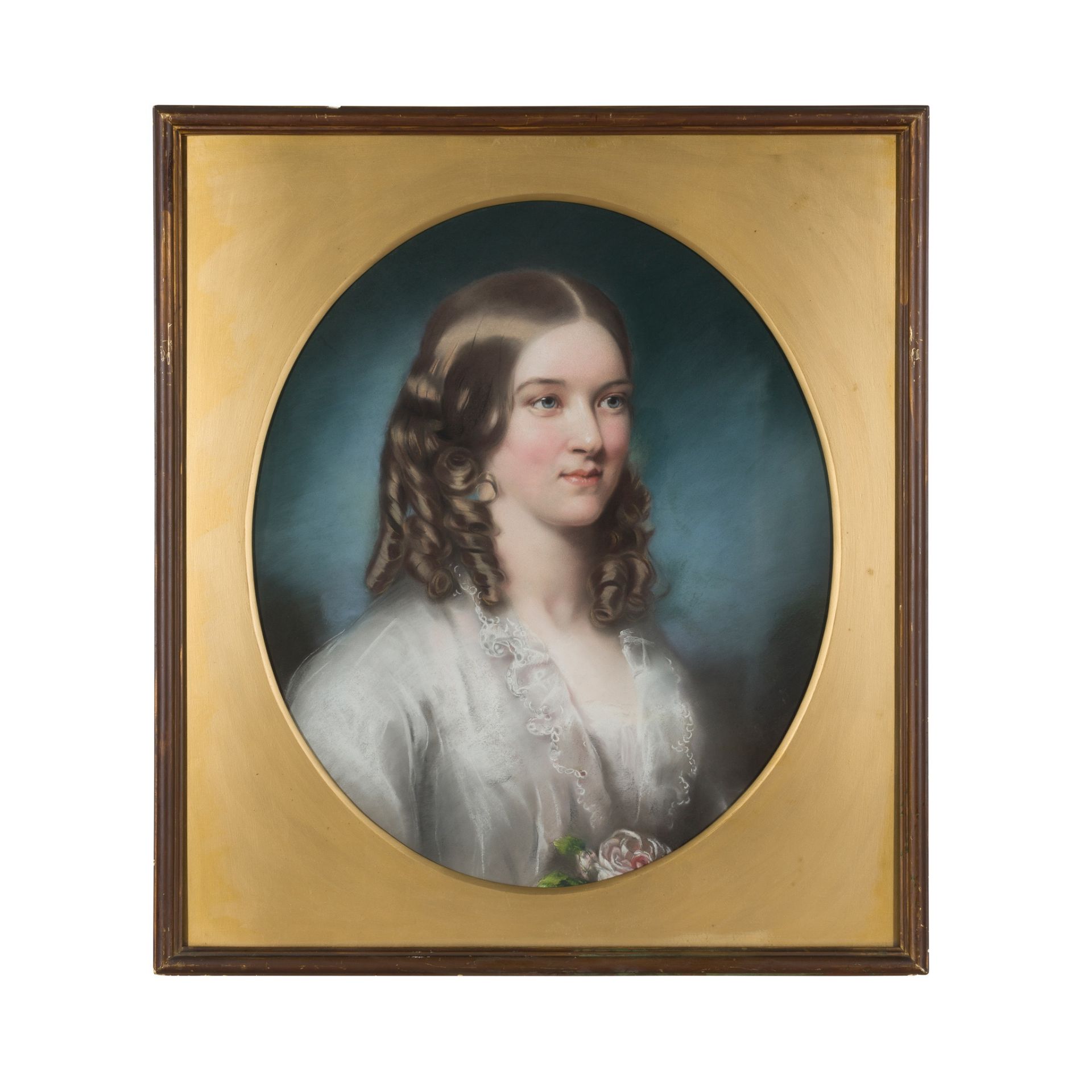 ATTRIBUTED TO JAMES ARCHER (SCOTTISH 1823-1904) HEAD AND SHOULDERS PORTRAIT OF A GIRL WITH RINGLETS - Image 4 of 5