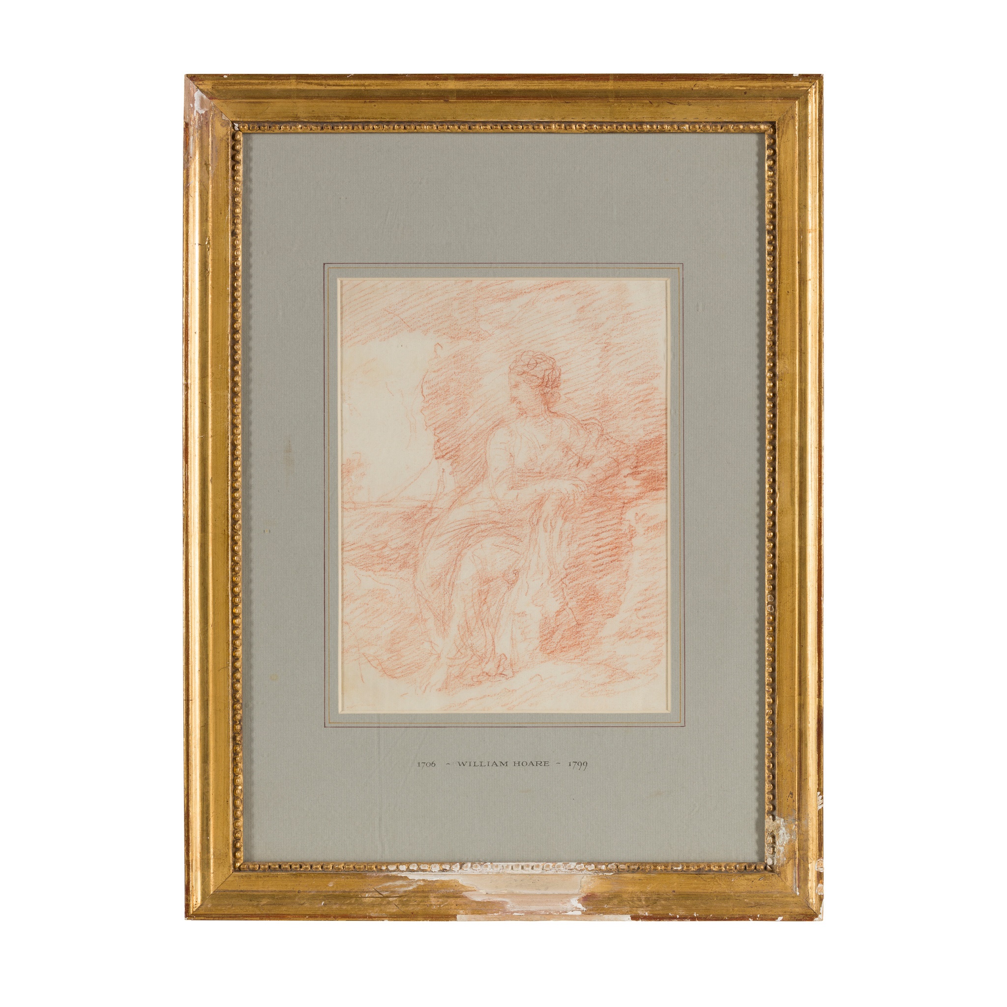 WILLIAM HOARE OF BATH (BRITISH 1707-1792) SKETCH OF A SEATED LADY - Image 2 of 2