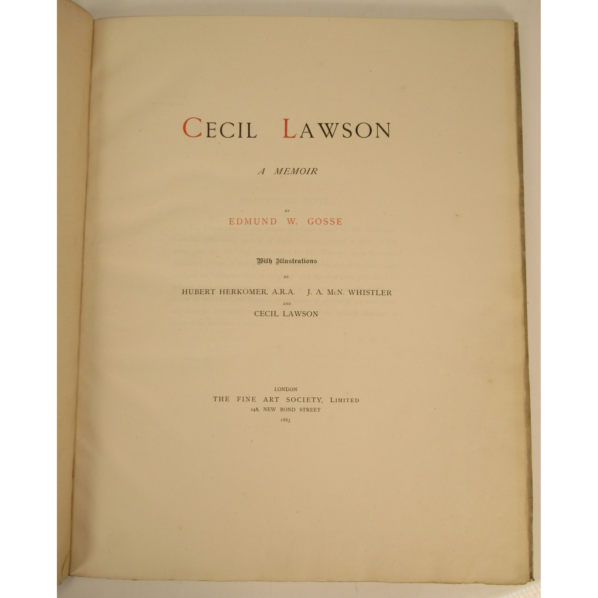 Gosse, Edmund W. Cecil Lawson, a memoir - Image 4 of 4