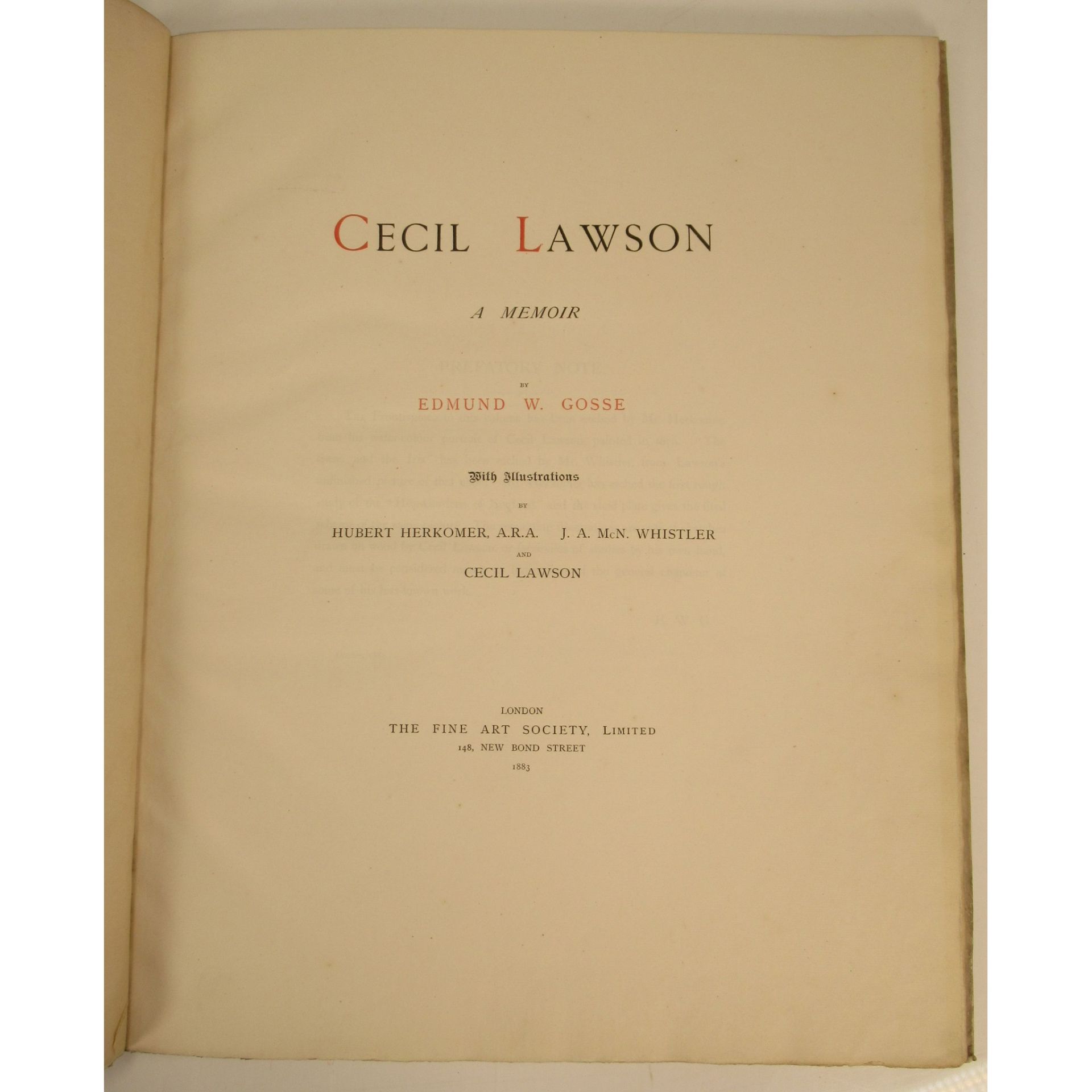 Gosse, Edmund W. Cecil Lawson, a memoir - Image 4 of 4