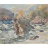 § WILLIAM MERVYN GLASS R.S.A., P.S.S.A. (SCOTTISH 1885-1965) FALLS OF LENY, NEAR CALLANDER