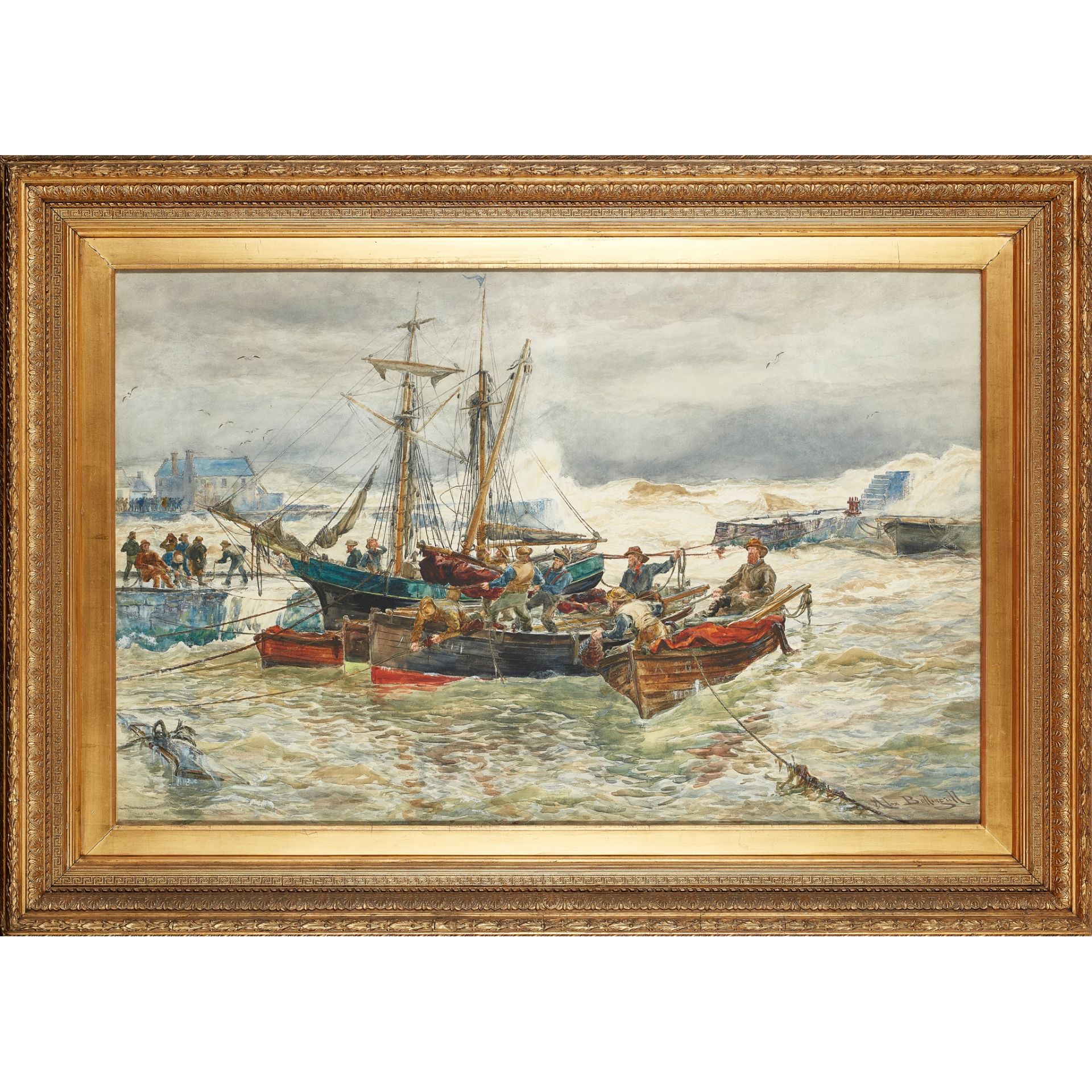 ALEXANDER BALLINGALL (SCOTTISH 1870-1910) TROUBLED WATERS, STONEHAVEN - Bild 2 aus 3