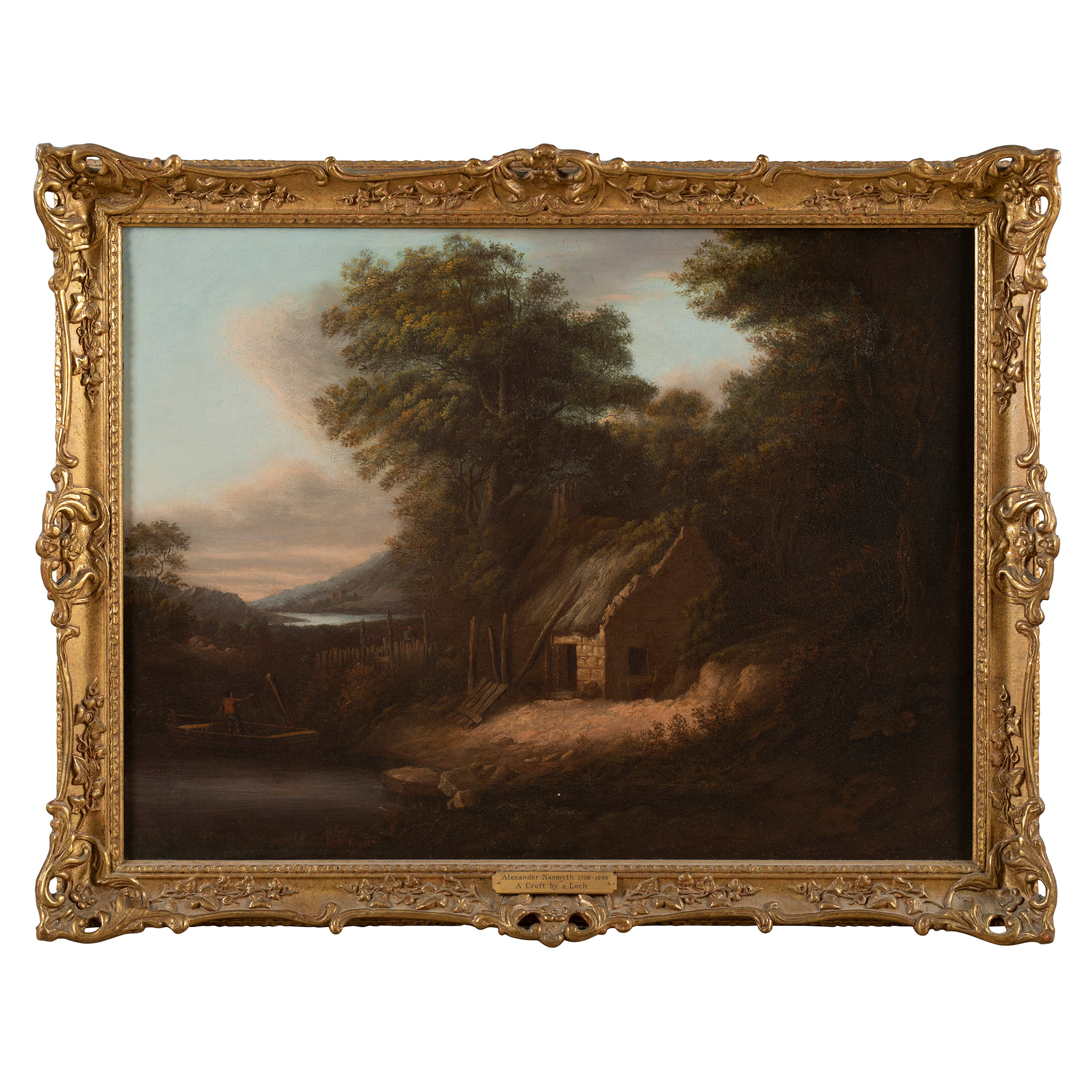 ALEXANDER NASMYTH (SCOTTISH 1758-1840) BOATMAN BY A RIVERSIDE BOTHY - Image 2 of 2