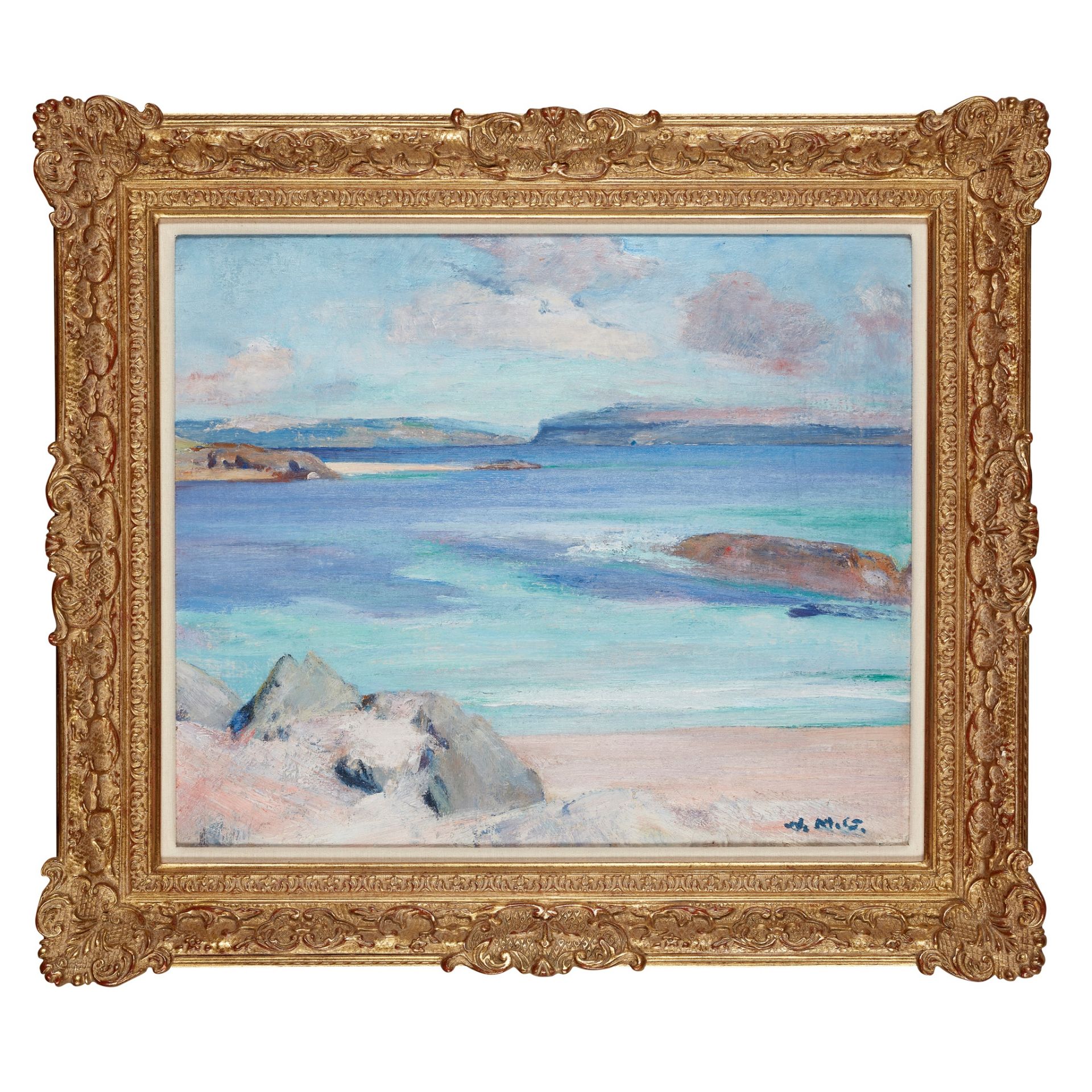 § WILLIAM MERVYN GLASS R.S.A., P.S.S.A. (SCOTTISH 1885-1965) LOCH NA KEAL FROM IONA - Image 2 of 3