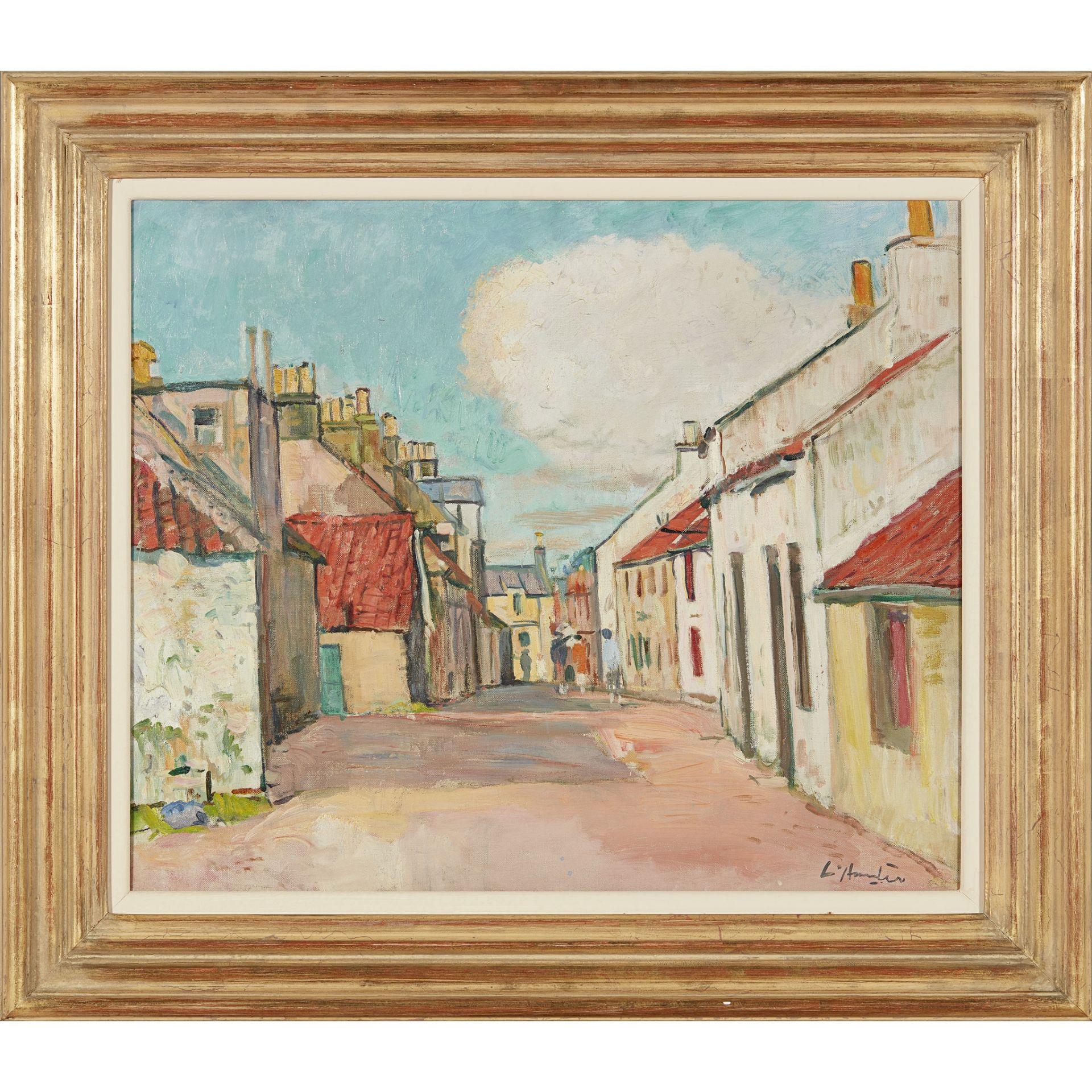 GEORGE LESLIE HUNTER (SCOTTISH 1877-1931) STREET SCENE, LARGO - Image 2 of 2