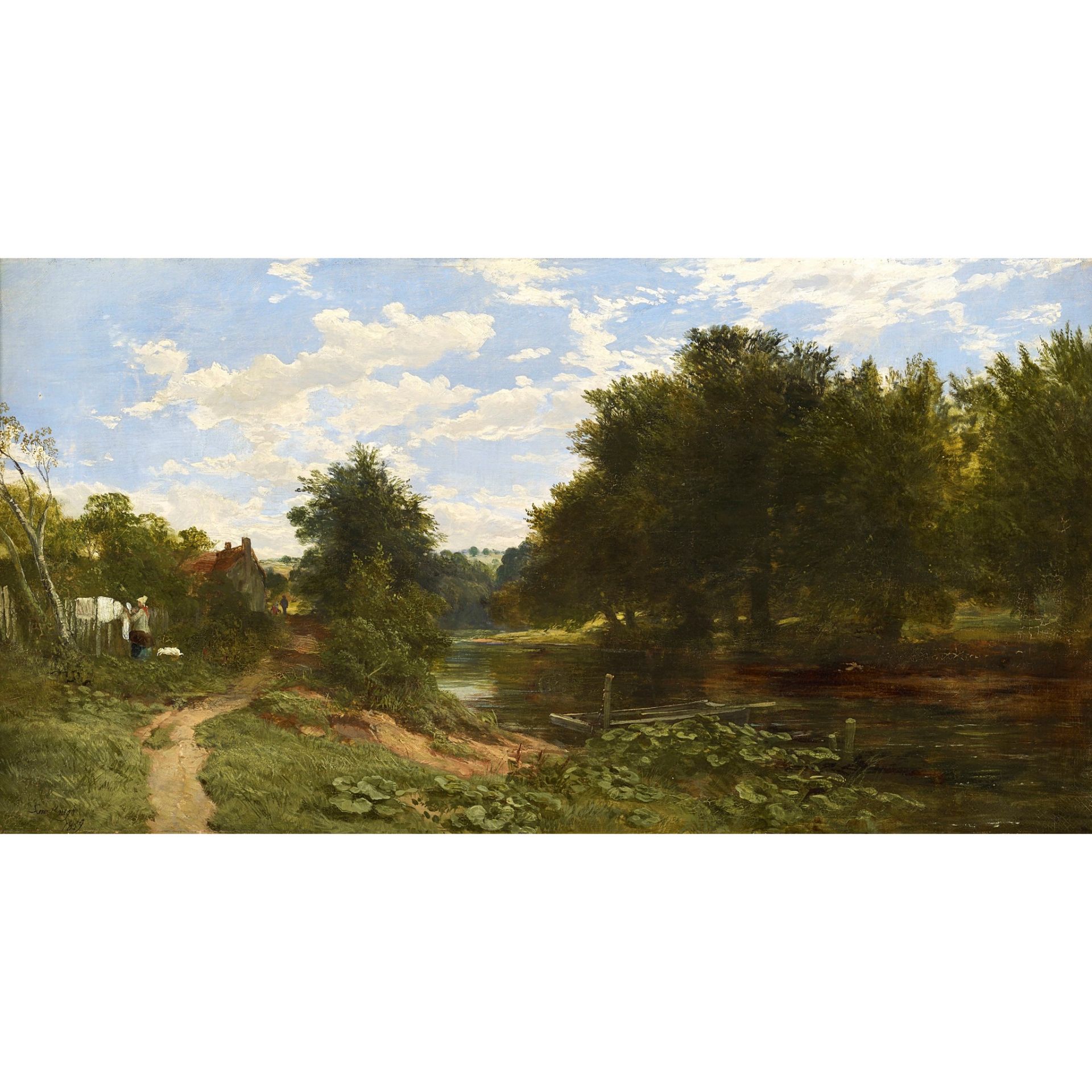 SAM BOUGH R.S.A, R.S.W. (SCOTTISH 1822-1878) ON THE RIVER ALMOND, NEAR CRAMOND