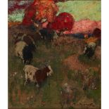 JOHN REID MURRAY (SCOTTISH 1861-1906) LANDSCAPE WITH GOATS