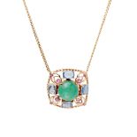 A multi-gem set necklace