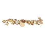 A 9ct gold charm bracelet