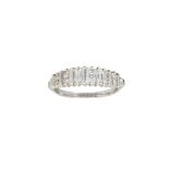 A diamond set half eternity ring