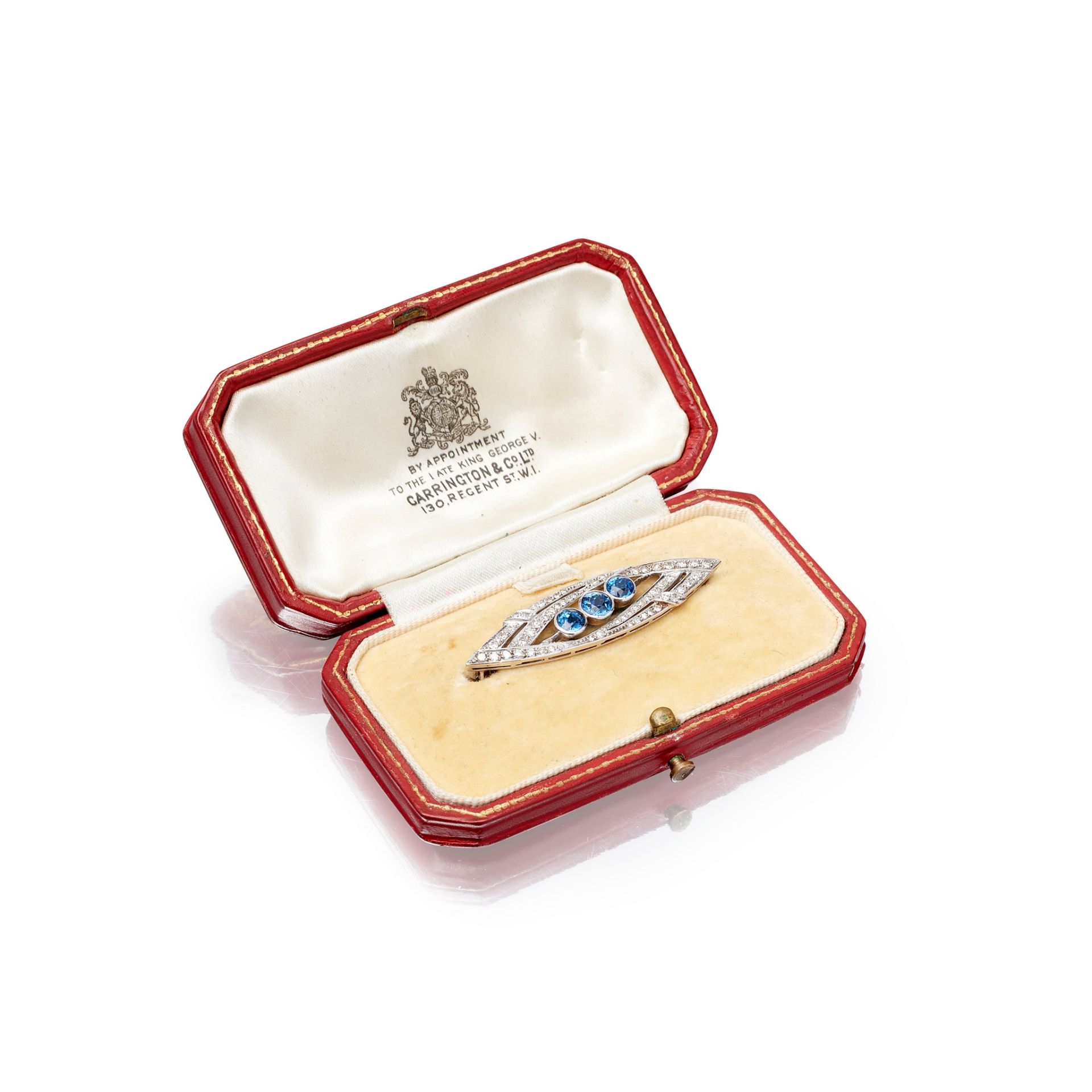 A sapphire and diamond set brooch - Bild 2 aus 2