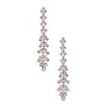 A pair of diamond set pendant earrings