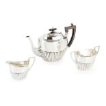 An Edwardian three piece tea service