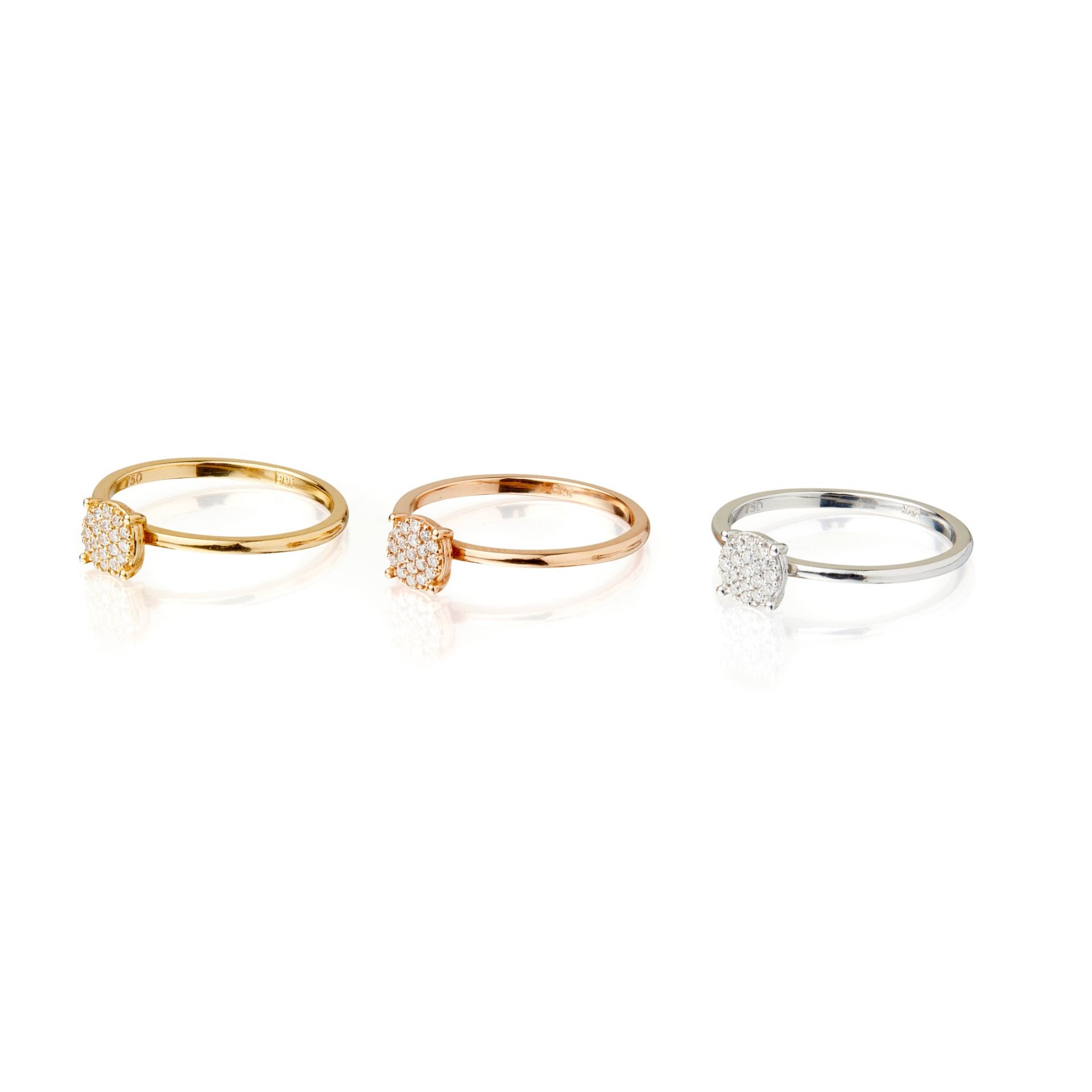 A set of three stacking rings