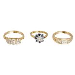 Three gem set rings