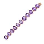 A Victorian amethyst set bracelet