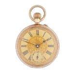 A Victorian 9ct gold cased pocket watch