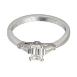 A three stone diamond ring